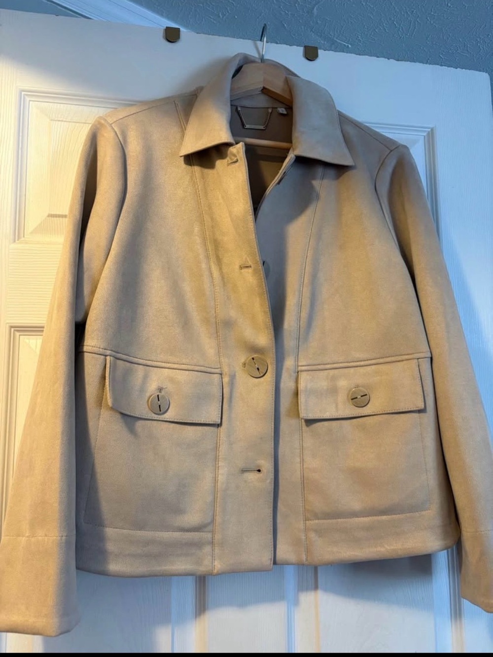 Chico's Light Beige Button-Front Blazer Jacket